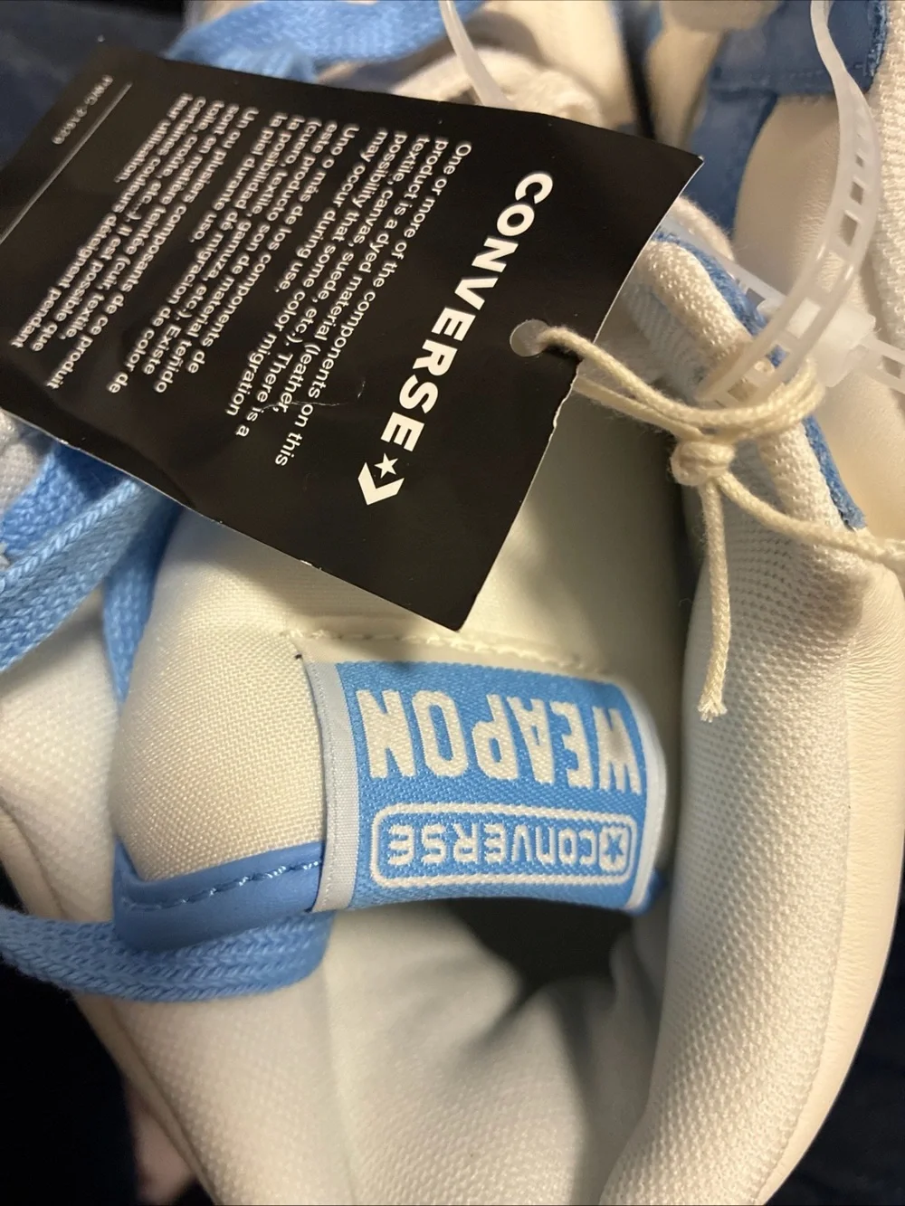 Converse Weapon Mid Light Blue Leather Basketball “UNC” Shoes A10597C Mens 10.5